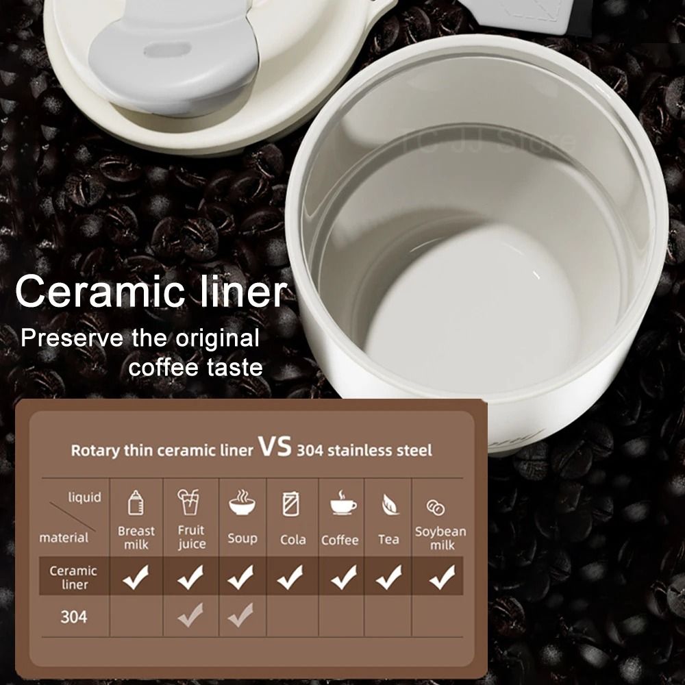 410ml Ceramic Liner Vacuum Insulated Thermos Coffee Cup Double Wall Stainless Steel 5