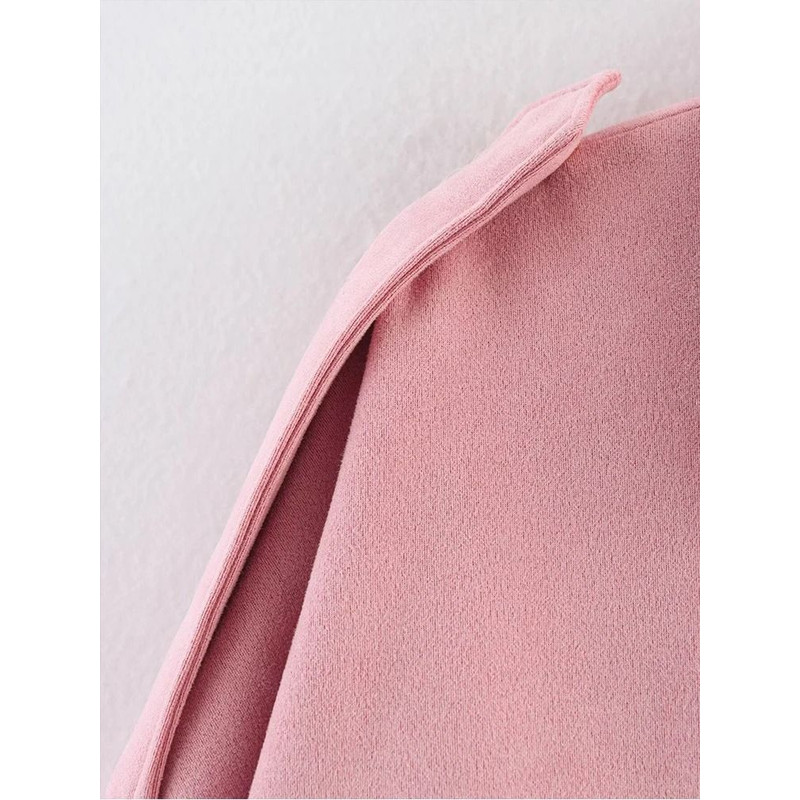 Women Suede Bomber Jacket Long Sleeve Oversize Zipper Coat Streetwear 3