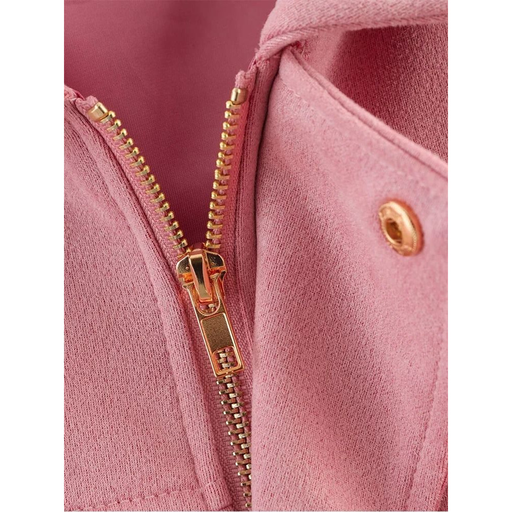 Women Suede Bomber Jacket Long Sleeve Oversize Zipper Coat Streetwear 5