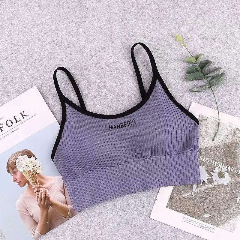 Women Sports Bra Cotton Crop Top Underwear Soft Tube Top Comfort Bra 4
