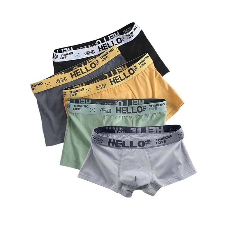 5 Pack Mens Breathable Cotton Boxer Briefs Comfortable Underwear Set 6