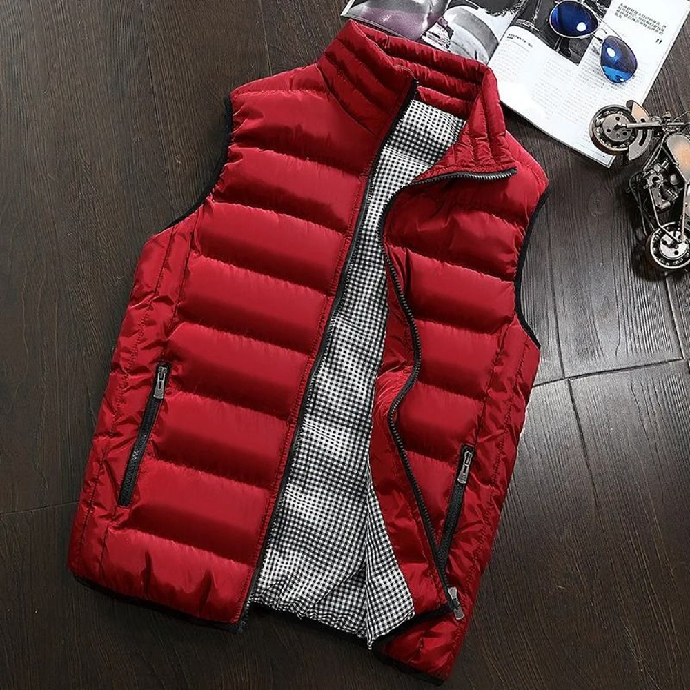 Men Windproof Warm Padded Vest Winter Sleeveless Jacket 4
