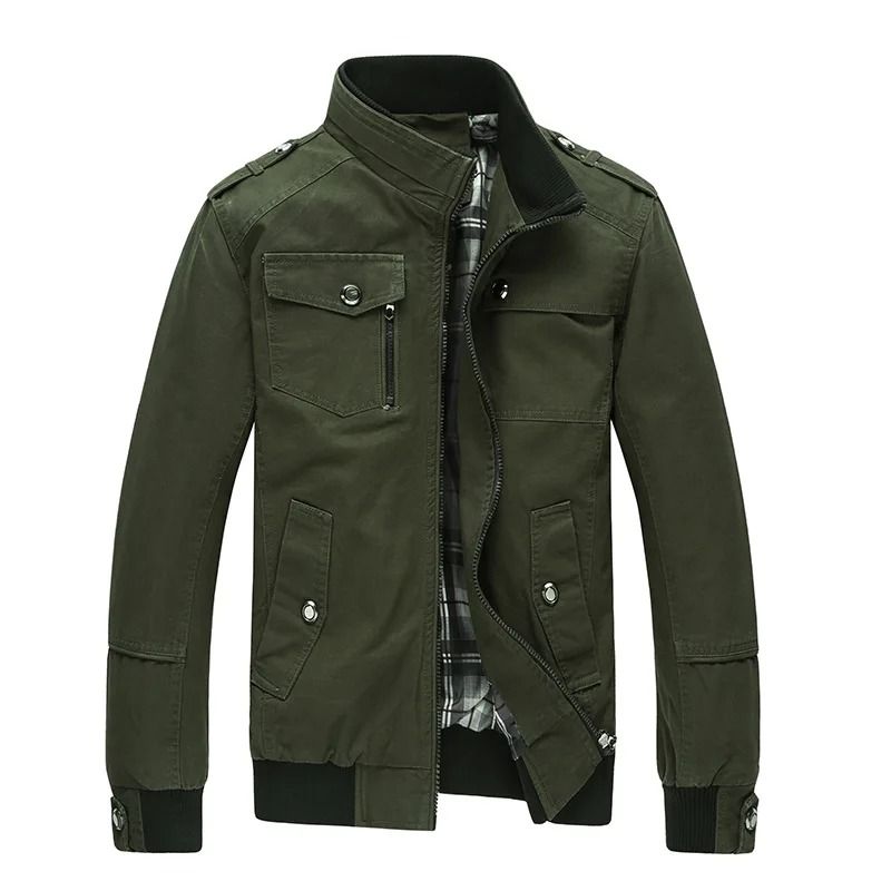 Men Tactical Military Cotton Jacket Slim Fit Casual Cargo Coat 14