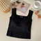 Wide Shoulder Square Neck Seamless Camisole Vest With Fixed Cup For Women 6