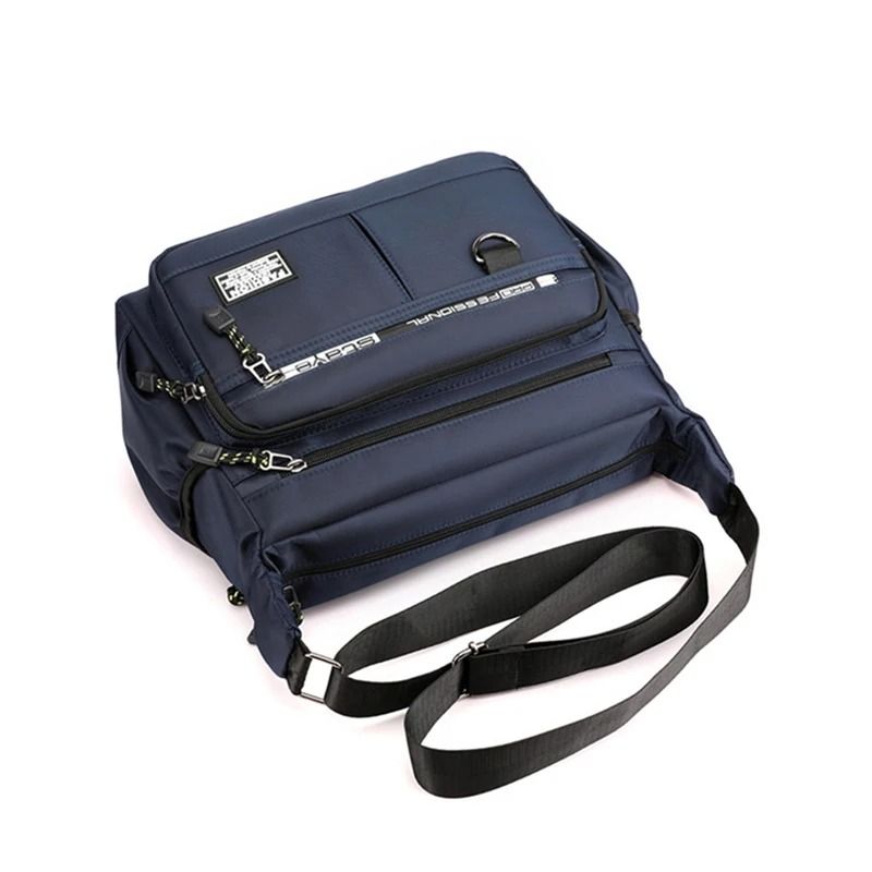 Oxford Shoulder Bag Large Capacity Mens Casual Multilayer Pocket Crossbody Messenger Bag 5