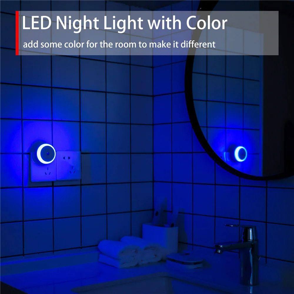 Plug In LED Night Light Dusk To Dawn Smart Sensor For Bathroom Hallway Bedroom 4