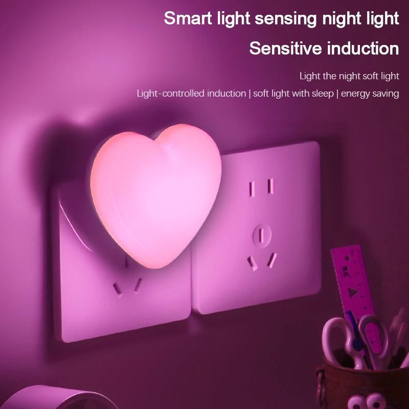 LED Night Light Sensor Control Plug In Night Lamp For Kids Bedroom Stairway 0