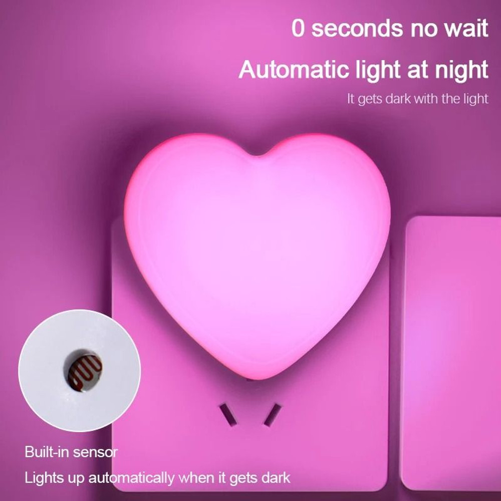 LED Night Light Sensor Control Plug In Night Lamp For Kids Bedroom Stairway 2