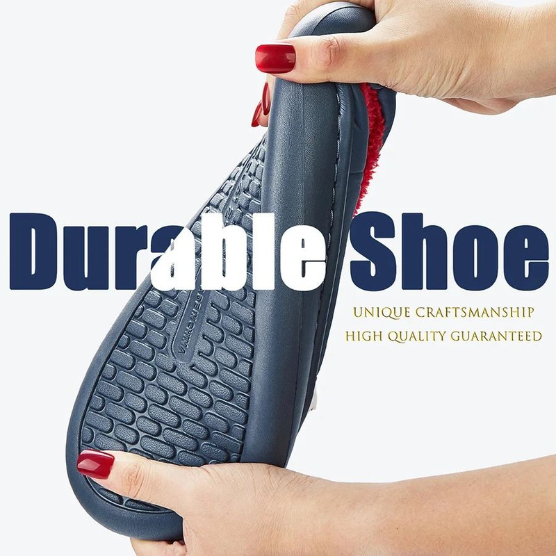 Cute Slippers For Men Embroidered Cushion Platform Indoor House Shoes 3