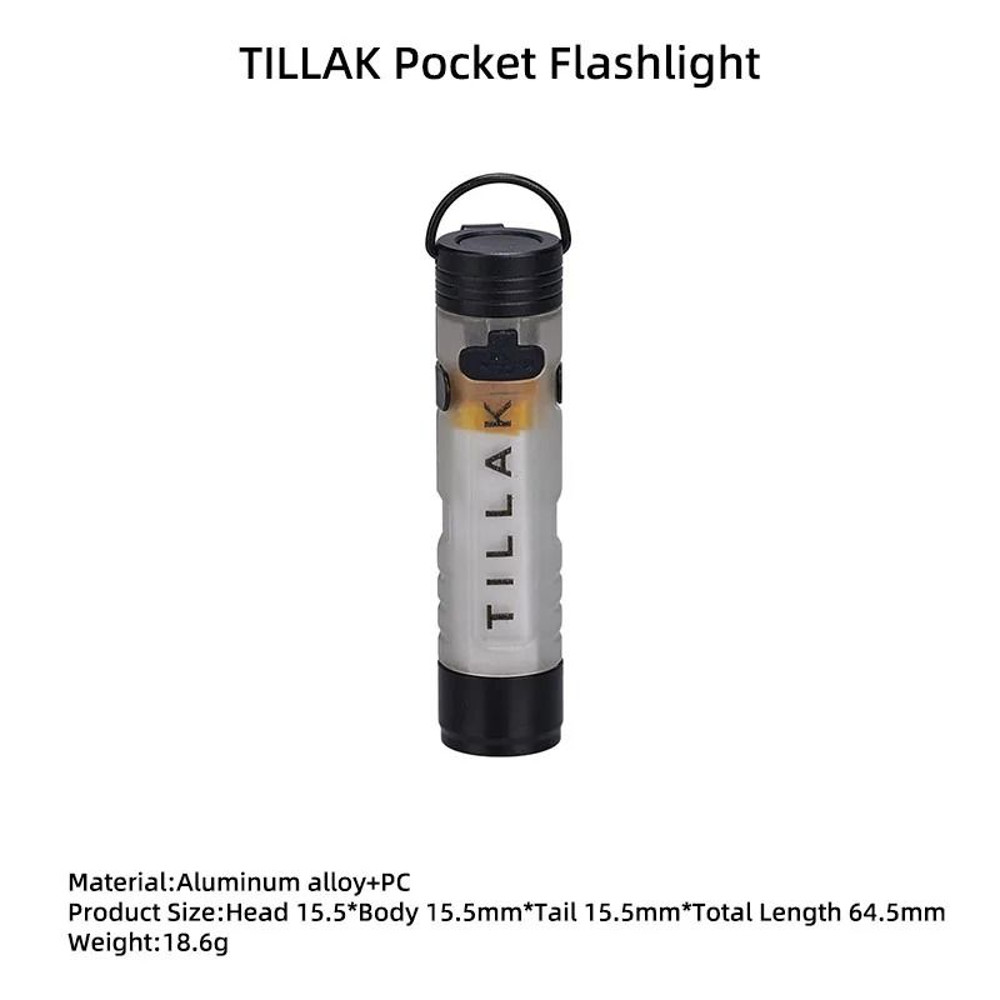 TILLAK LED Pocket Hat Clip Flashlight Portable Rechargeable Clip On Flashlight 8