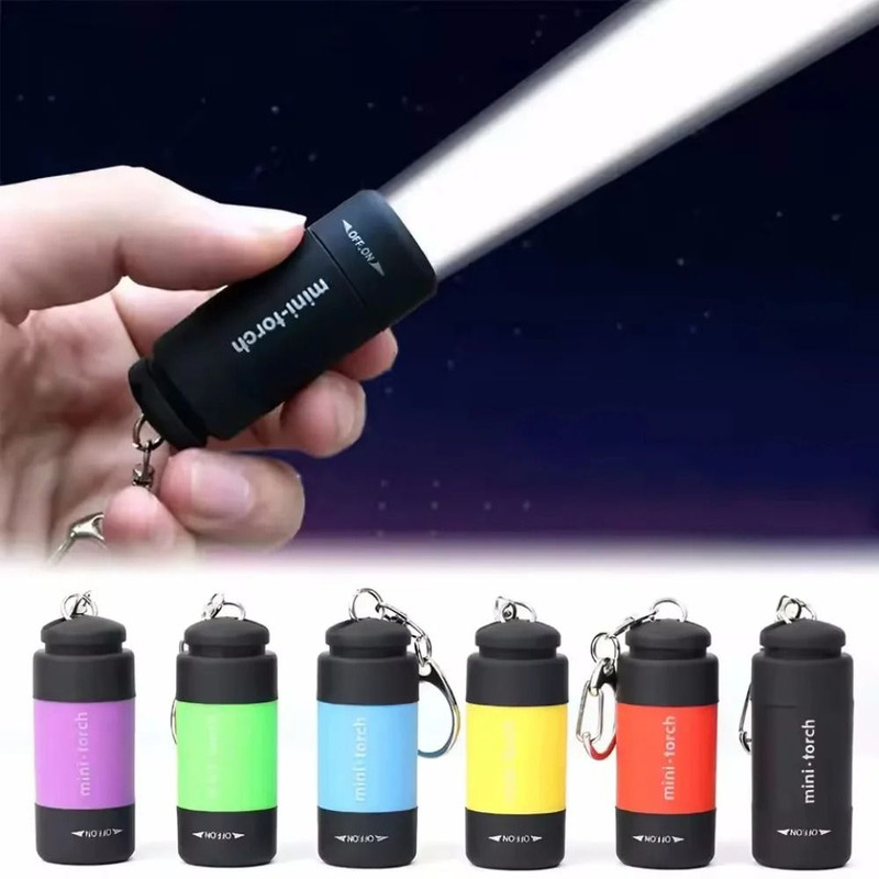 Mini USB Rechargeable LED Pocket Keychain Flashlight 0