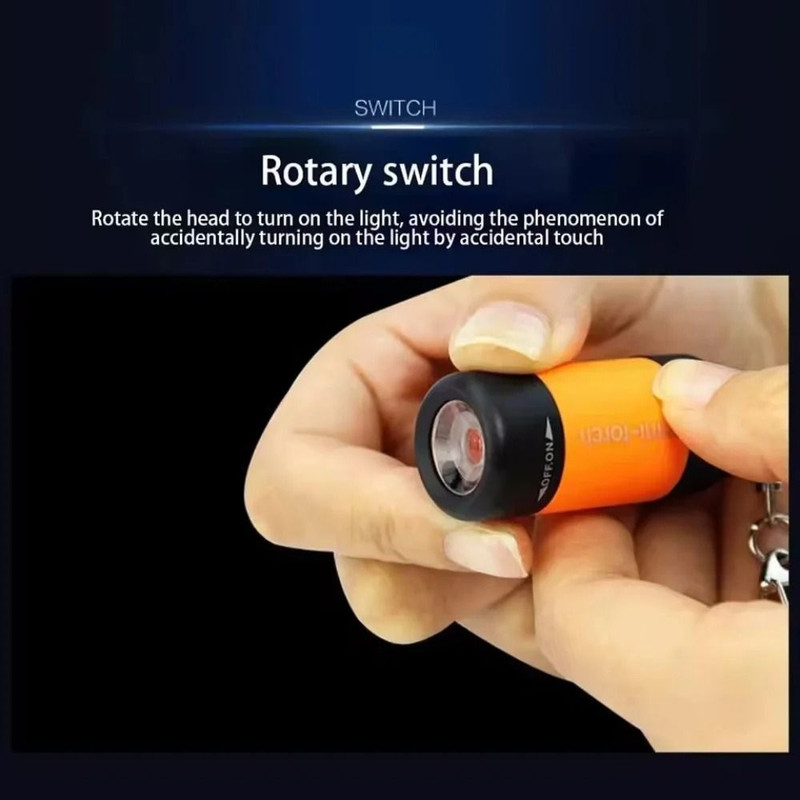 Mini USB Rechargeable LED Pocket Keychain Flashlight 2