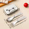 Outdoor Foldable Cutlery Set 3 Piece Stainless Steel With Storage Box 9