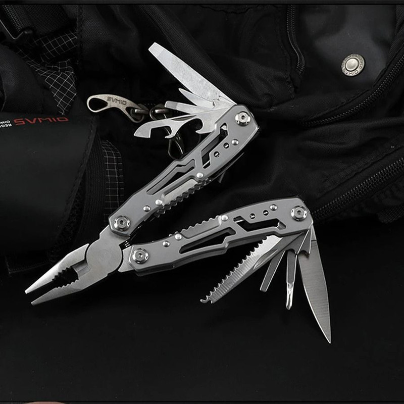 Outdoor Camping Multitool Stainless Steel Folding Knife Pliers Survival Gear 5