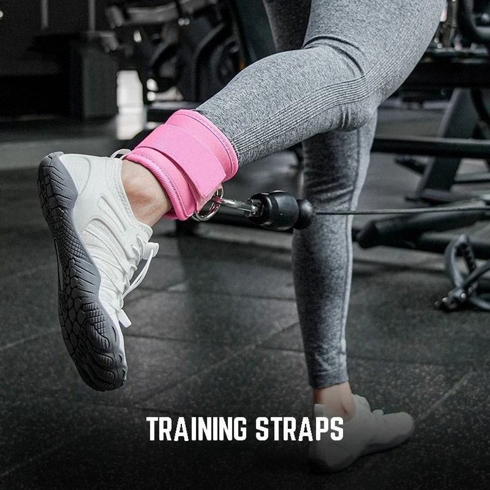 Gym Ankle Straps Double D Ring Adjustable Neoprene Padded Cuffs 0