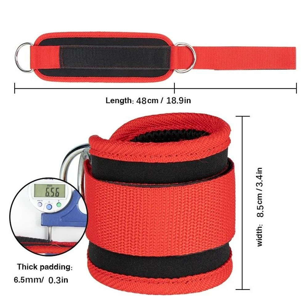 Gym Ankle Straps Double D Ring Adjustable Neoprene Padded Cuffs 1