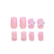 Medium Square Pink French Cartoon Cat Camellia PressOn Nail Set 4