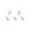 Medium Square Pink French Cartoon Cat Camellia PressOn Nail Set 5