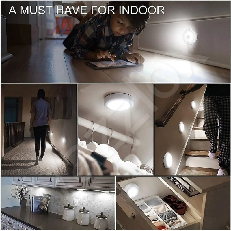 USB Rechargeable LED Night Light Motion Sensor Magnetic Wireless Lamp 4