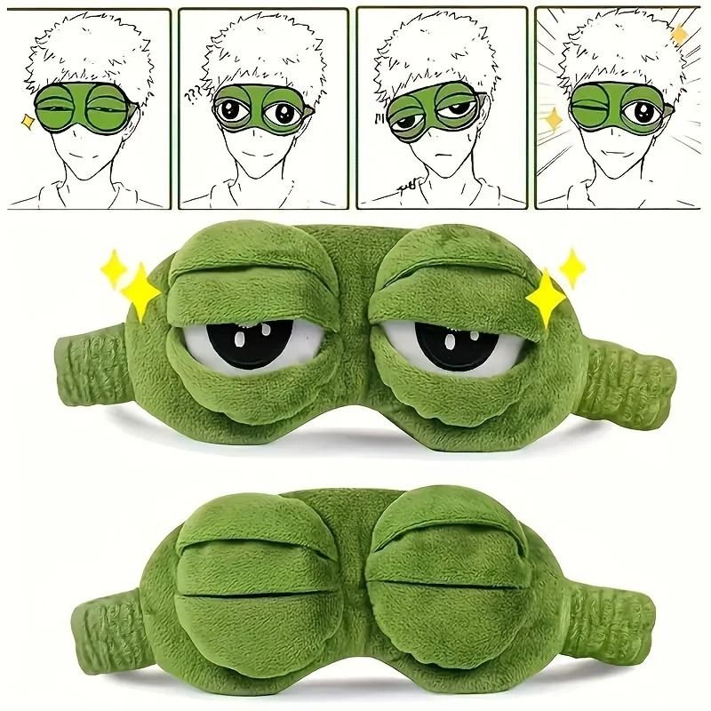 3D Sad Frog Sleep Mask Natural Sleeping Eyeshade Cover 0