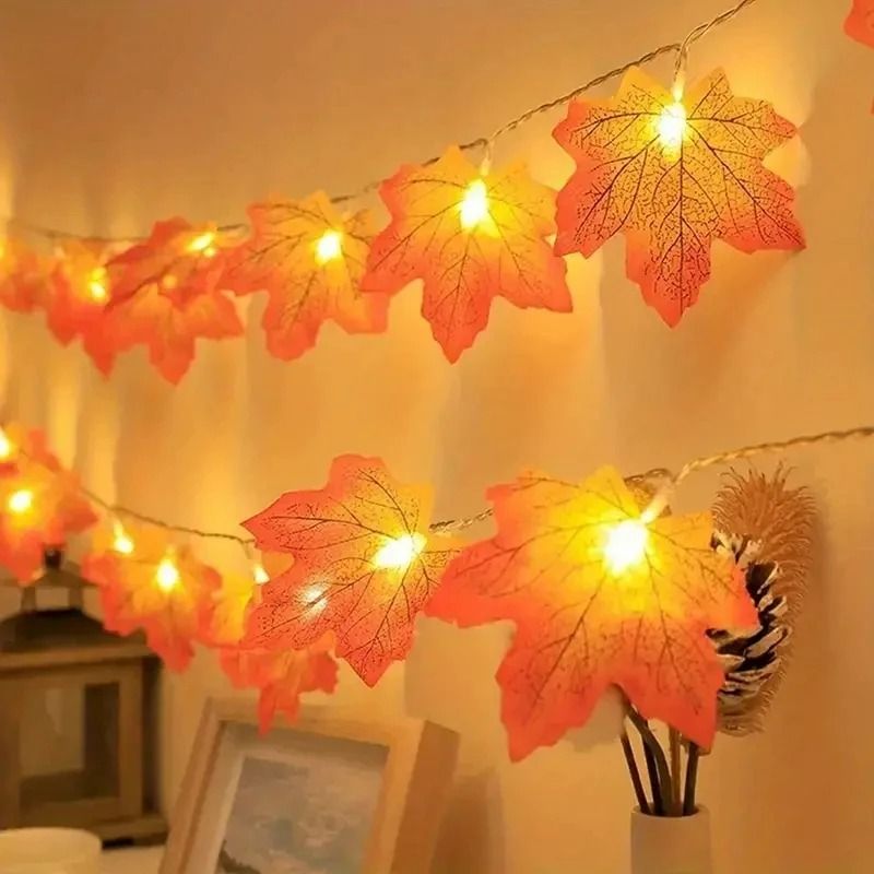 LED Maple Leaf String Lights Battery Powered Fairy Lights 1