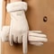 Comfortable Beige Touchscreen Gloves With Plush Lining 4