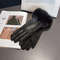 Women PU Leather Gloves For Cold Weather With Faux Fur Trim 8