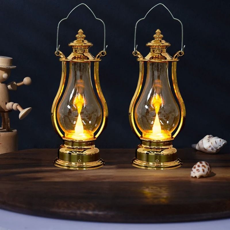 LED Retro Small Oil Lamp Portable Wind Light 2