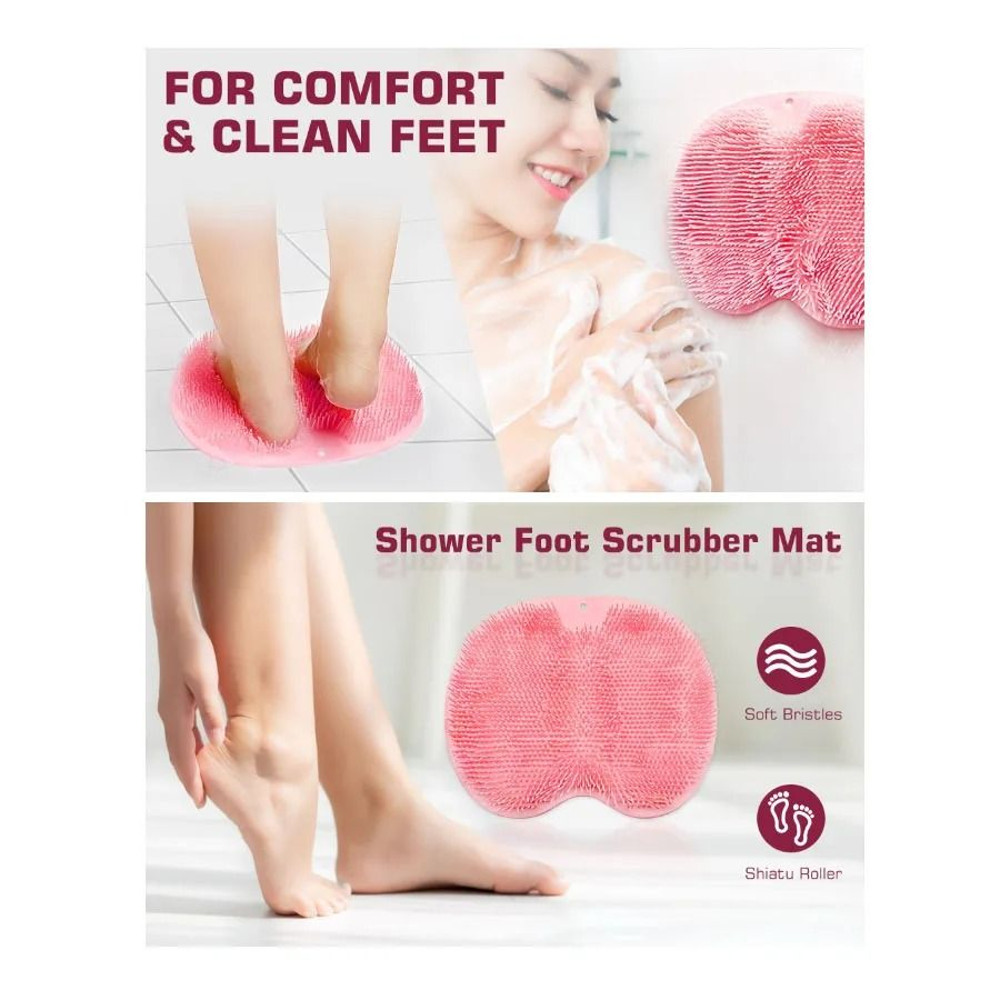 Shower Foot Scrubber Mat Back Washer Exfoliating Bath Wash Pad 5