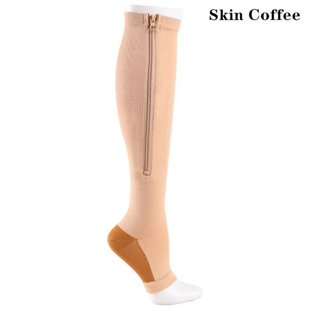Zipper Compression Socks For Men And Women Knee High Anti Fatigue Stretch Socks For Sports Running 9
