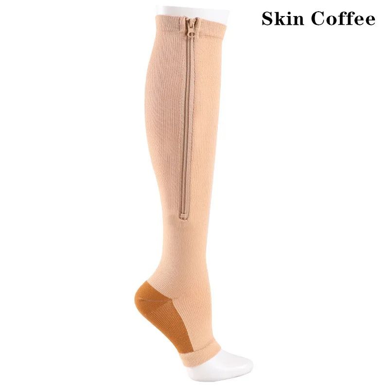Zipper Compression Socks For Men And Women Knee High Anti Fatigue Stretch Socks For Sports Running 9