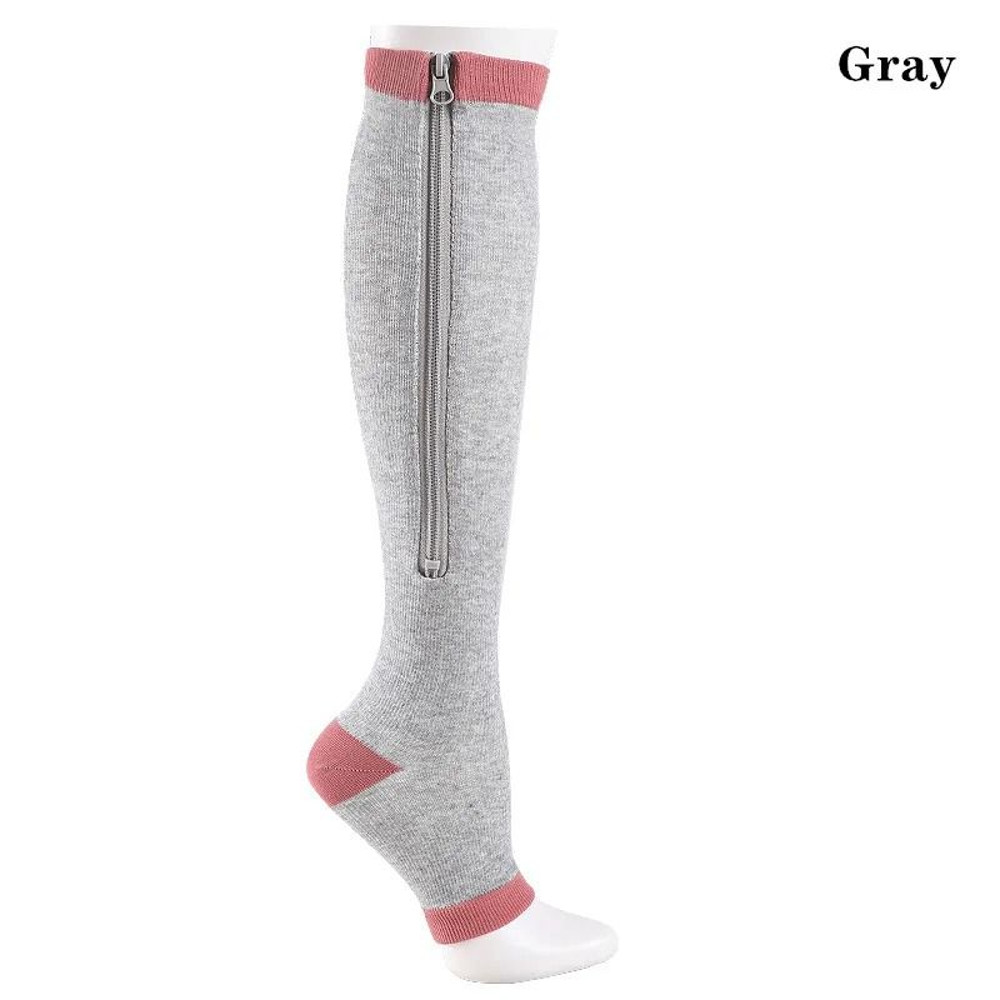 Zipper Compression Socks For Men And Women Knee High Anti Fatigue Stretch Socks For Sports Running 8