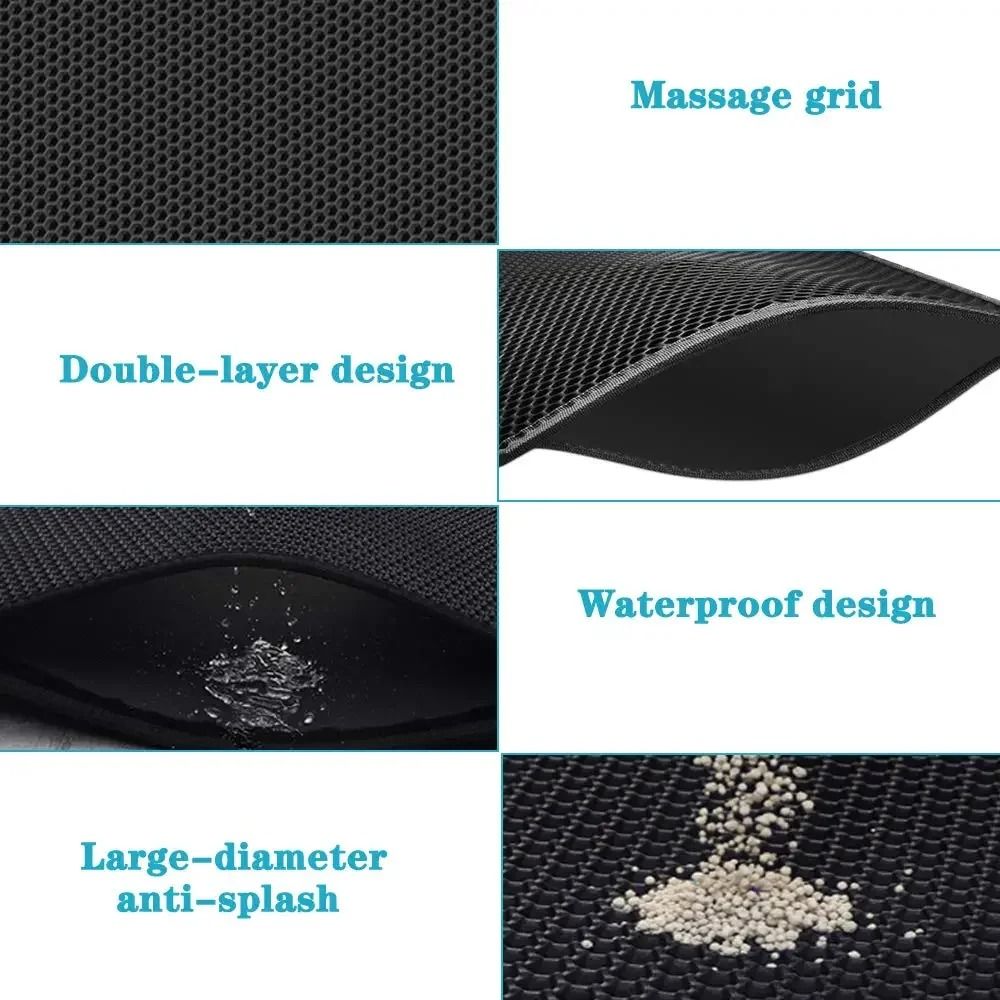Double Layer Waterproof Cat Litter Mat Non Slip Pet Litter Box Pad 4