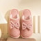 Fashion Womens Bow Slippers Warm Indoor Winter House Shoes 9