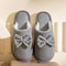Fashion Womens Bow Slippers Warm Indoor Winter House Shoes 8