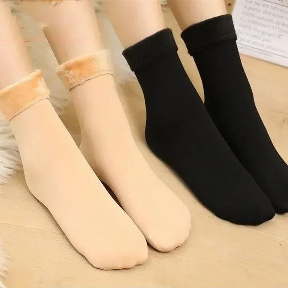 Women Winter Thick Warm Short Socks Thermal Cashmere Wool Blend Snow Velvet Boot Socks 1