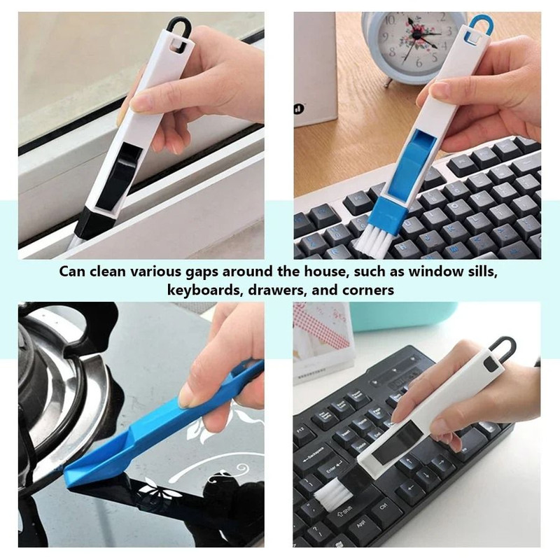 Portable Two In One Cleaning Brush For Door Window Keyboard And Groove Rail 4