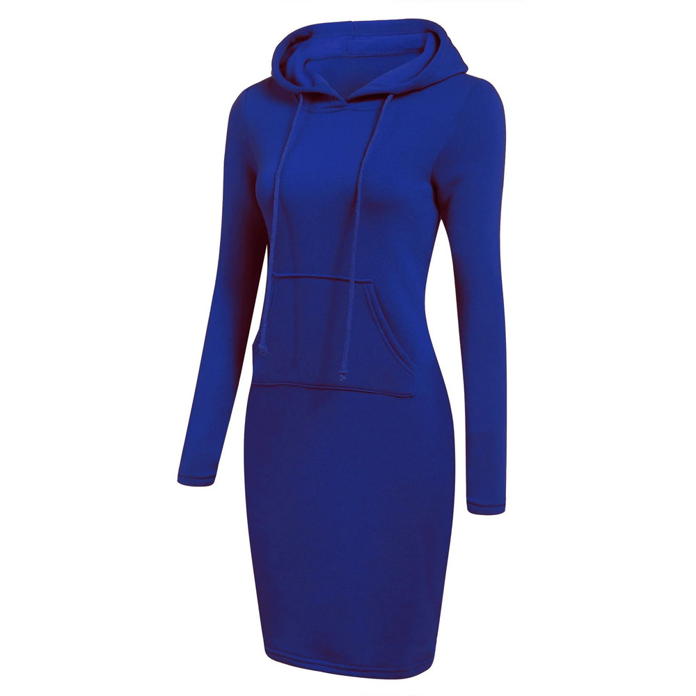 Ladies Dress Autumn Women Hooded Dress Hoodie Sweatshirt Tops 8