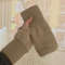 Winter Half Finger Gloves For Women Plush Knitted Fingerless Wrist Warmers 8