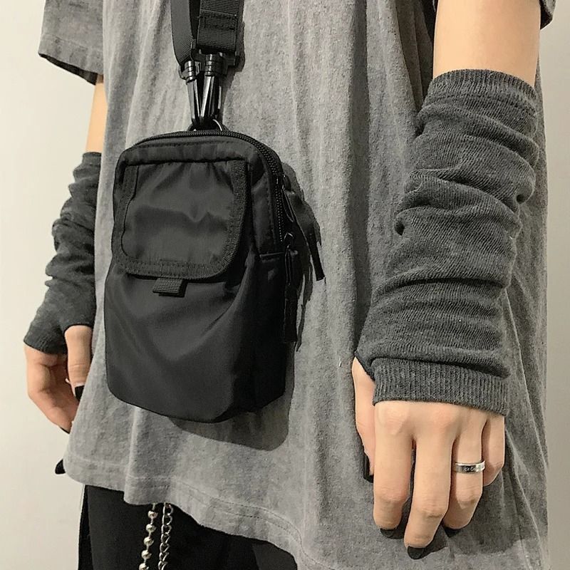 Winter Knit Fingerless Elbow Gloves Unisex HipHop Stripe Arm Warmers 4