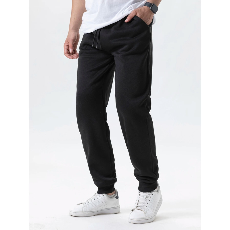 Mens Autumn Winter Fleece Sweatpants Baggy Joggers Elastic Waist 1