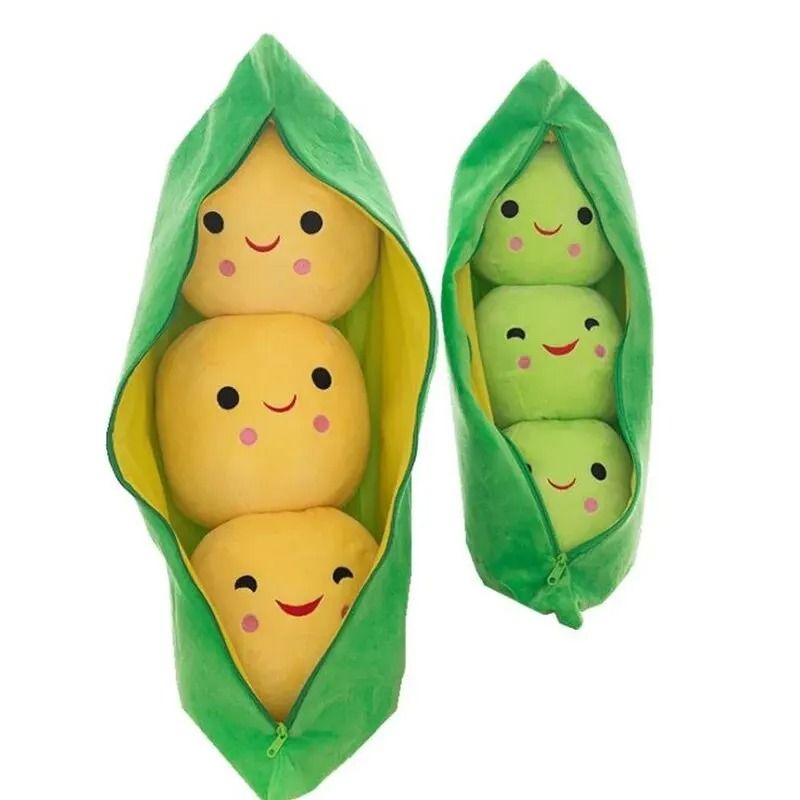 Plush Pea Pod Toy For Kids 25cm Soft Plant Pillow Gift 5