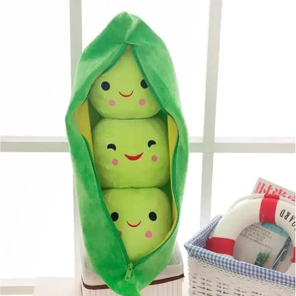 Plush Pea Pod Toy For Kids 25cm Soft Plant Pillow Gift 6
