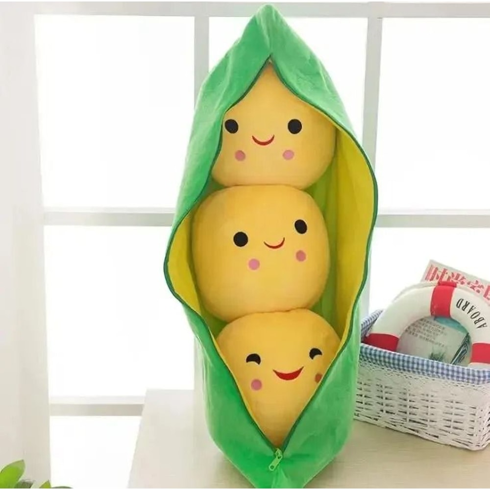 Plush Pea Pod Toy For Kids 25cm Soft Plant Pillow Gift 7