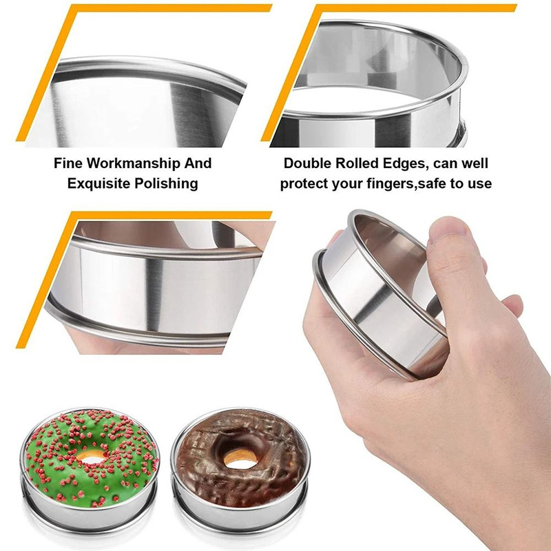 Stainless Steel Baking Circle Tart Rings 2 Pack 10cm And 8cm 2