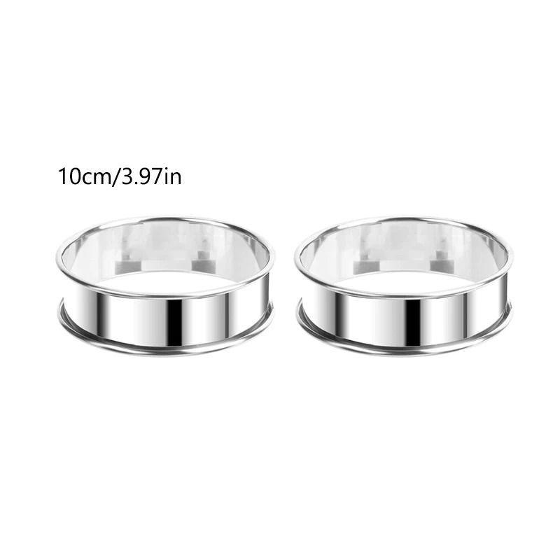 Stainless Steel Baking Circle Tart Rings 2 Pack 10cm And 8cm 7