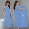 Women Wearable Bath Towel Wrap Absorbent Polyester Bathrobe 8