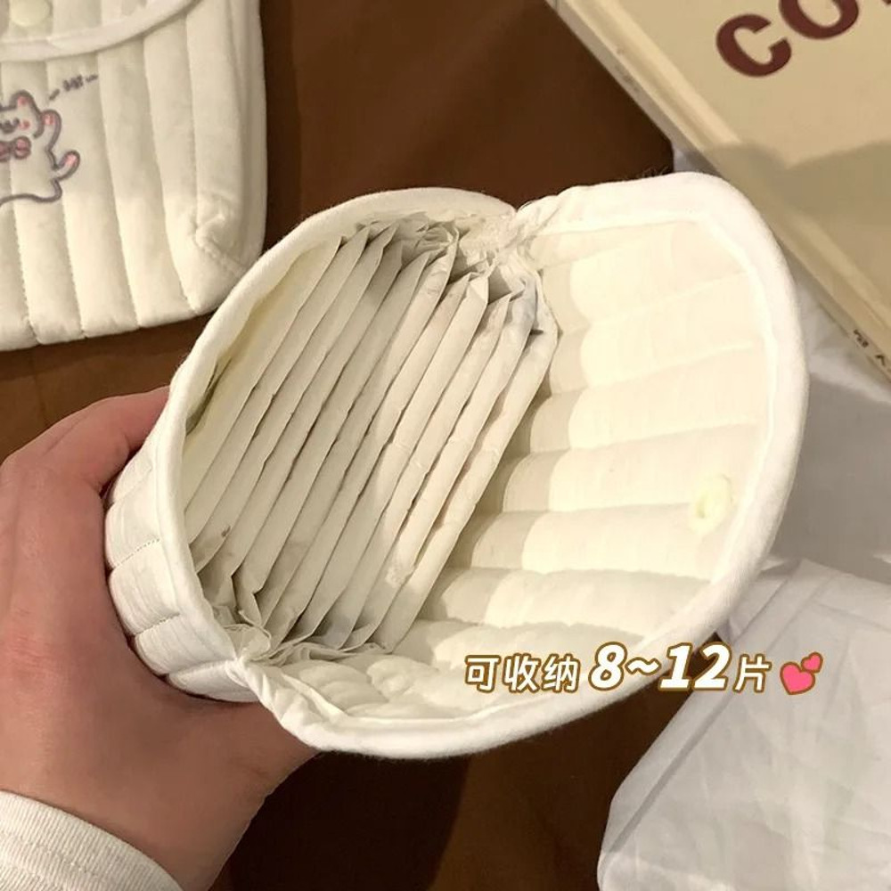 Cotton Sanitary Napkin Storage Bag Portable Mini Pouch For Travel And Daily Use 3