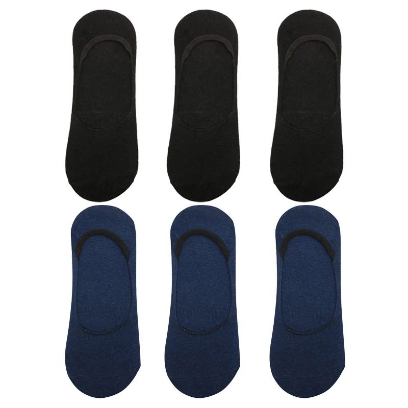 6 Pair Mens Bamboo Breathable Invisible Socks Low Cut Casual Cotton Boat Non Slip Socks 12