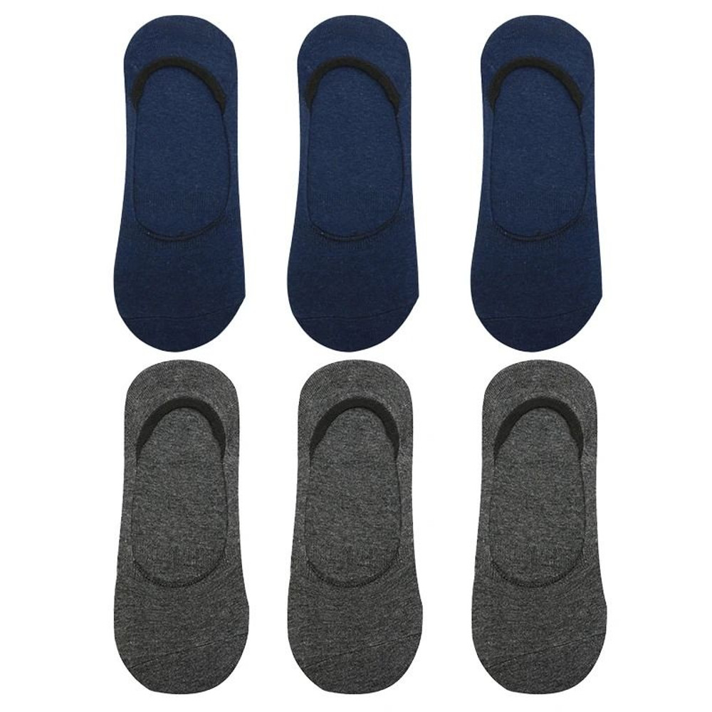 6 Pair Mens Bamboo Breathable Invisible Socks Low Cut Casual Cotton Boat Non Slip Socks 13